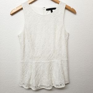 White House Black Market Peplum Lace Layer Top Size 2